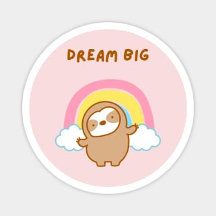 Dream Big Rainbow Sloth Magnet